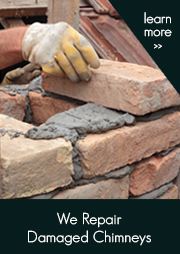 Hands building a chimney - Learn More About Masonry Chimney Repair Button