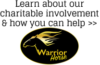 Warrior Horse Logo Button - Learn about our charitable involvement & how you can help