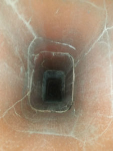 view inside cracked chimney flue